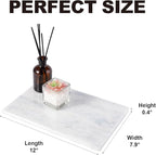 Natural Marble Cutting Boards for Kitchen - 12" x 8" Multi-Purpose Pastry Marble Tray Cheese Board Marble Slab for Counter, Bathroom Perfume Tray Jewelry Candle Plate (Namib Fantasy)