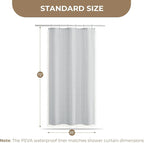 downluxe Linen Texture 3 in 1 Farmhouse Shower Curtain Set with Tassel, Boho Fabric Shower Curtains for Bathroom, Grey, 36W x 72L