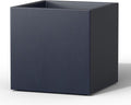 Kante 10 Inch Square Concrete Planter for Outdoor Indoor Home Patio Garden, Large Plant Pot with Drainage Hole and Rubber Plug, Charcoal