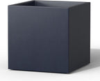 Kante 10 Inch Square Concrete Planter for Outdoor Indoor Home Patio Garden, Large Plant Pot with Drainage Hole and Rubber Plug, Charcoal