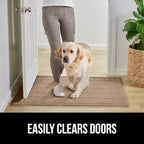 GORILLA GRIP Dirt Grabber Mesh Doormat, Low-Profile, Stain and Fade Resistant Heavy Duty Quick Dry Striped Doormats, Mats for Indoor or Outdoor Entry, Shoe Scraper, Garage Entrance Mat 35x23, Taupe