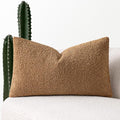MIULEE Textured Boucle Throw Pillow Cover Brown Accent Solid Lumbar Pillow Case Decorative Vintage Soft Pack of 1 Couch Cushion Mid Century Chair Sofa Bedroom Livingroom Home Decor,20.x14 Inch