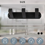 NINETREX Coat Rack Wall Mounted, Black Metal Coat Rack with 3 Coat Hooks Heavy Duty Coat Hanger Hooks Bag Hat Towel Rack for Entryway, Bathroom, Bedroom, Kitchen, and Hallway(Black,Square)