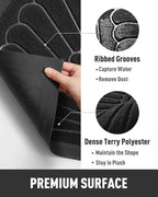 tchdio Door Mat Outdoor Indoor Entrance Doormat-Semicircular Durable Rubber Non Slip Front Door Mat for Outside Inside Entry Entryway Dirt Trapper WelcomeMat for Muddy Paws and Shoes-Black 24”x47”