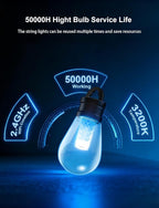 APPECK Smart Outdoor String Lights, 100ft Smart RGBW Outdoor Patio Lights with 30 LED Bulbs, Extendable, 111 Scene Modes, IP65 Waterproof Lighting for Outside, Halloween Decor, Compatible with Alexa
