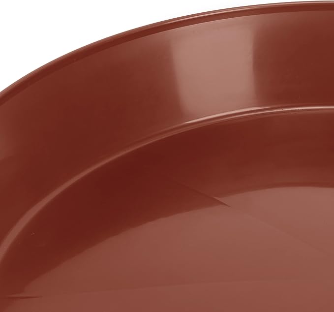 10 Inch (8.3 Inch Base) Case of 10 Plant Saucer - Terra Cotta Colored Polypropylene – Heavy Duty Indoor/Outdoor Tray and Drip Pan – Collects Flower Pot Excess Water Made in USA