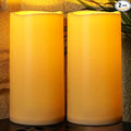Homemory 6" x 12" Extra Large Outdoor Waterproof Candle with Auto 6-Hour Timer, Ivory Plastic Made, Long Last for Half A Year, Set of 2