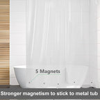Short Clear Shower Curtain Liner 66 Inch Length, Heavy Duty Plastic Shower Curtain with Magnets 72 x 66 Inches Long, Clear, 72x66