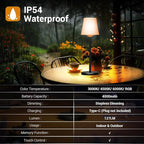 Cordless Table Lamp Rechargeable 2 Pack Wireless Touch Light Battery Operated 3 Color & RGB Stepless Dimmable Portable Led Waterproof Small Lamps for Kichen/Dining/Outdoor/Patio/Restaurant