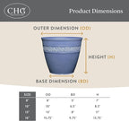 Classic Home and Garden Corinthian Resin Planter Pot - Outdoor & Indoor Plant Pot - Round Planter for Plants & Flowers (13" Storm Gray, Pack of 1)