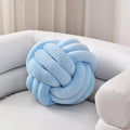 Sioloc Soft Knot Ball Pillows,Round Throw Pillow Cushion Home Decoration Plush Pillow,Throw Knotted Pillow Handmade Round Plush Pillow（7.8inches,Light Blue）