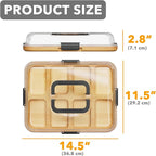 SpaceAid Charcuterie Board with Clear Lid, Portable Travel Cheese Cutting Boards for Picnic Accessories, Bamboo Serving Tray with Lids, House Warming Gifts, Black Handles, 8 Compartments