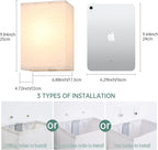 Adhesive Battery Operated Wall Sconce Set of 2, 5000 mAh Battery Rechargeable Bulb with 12 RGB Colors, Stick on Cuboid Wall Sconce No Drill Wall Lights, Linen