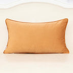 Alerfa Orange Floral Throw Pillow Cover 12 x 20 Inch Cut Velvet Rectange Luxury Decorative Lumbar Pillow Cover for Couch Living Room Bedroom