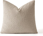 MIULEE Textured Boucle Throw Pillow Cover Neutral Accent Solid Eruo Sham Pillow Case Decorative Soft Pack of 1 Couch Cushion Chair Sofa Bedroom Livingroom Home Decor,24x24 Inch