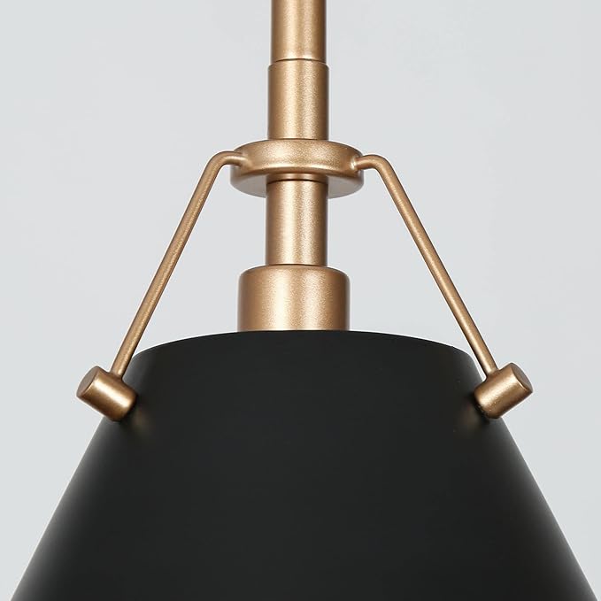 KSANA Modern Black Gold Pendant Light, 1-Light Farmhouse Pendant Lighting for Kitchen Island, Dining Room, Hallway, Foyer and Bedroom