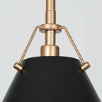 KSANA Modern Black Gold Pendant Light, 1-Light Farmhouse Pendant Lighting for Kitchen Island, Dining Room, Hallway, Foyer and Bedroom