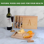 Miicol Wood Charcuterie Board, Monogram Cheese Board 10 Inch, Personalized Initial Cutting Board with Spreader, Unique Housewarming Gift, Ideal for Kitchen, Home, Letter G