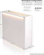 GSK White Metal Planter Box with LED Light Rectangular Illuminate Flower Trough 30" H×10" W×37.9" L Vibe Indoor Light Up Garden Plants Outdoor Separation Patio Porch Balcony