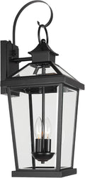JYZ Dusk to Dawn Outdoor Wall Sconce, 24 Inch Waterproof Exterior Wall Lantern with Textured Glass, 2-Light Anti-Rust Classic Porch Light for Front Door Garage Patio Yard JYOWL06-BK-L