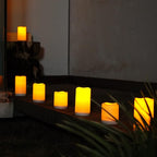 Homemory Solar Candles Outdoor Waterproof, 3"x6" Rechargeable Solar Powered Lights, Flameless Flickering Dusk to Dawn Sensor Outdoor Pillar Candles for Halloween, Lanterns, Garden, Patio, Porch