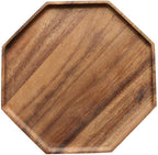 Set of 2 Acacia Wood Charcuterie Boards Round Wooden Serving Tray Fruit Platter Decor Trays Serving Ware Food Dish Serving Platters Cheese Board Square Party Trays Charger Plate Hosting Essentials