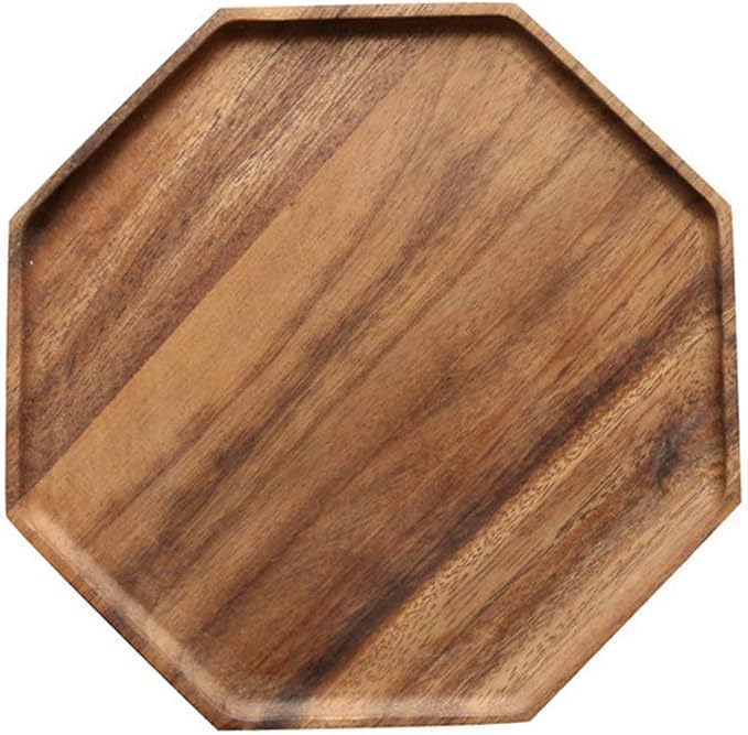 Set of 2 Acacia Wood Charcuterie Boards Round Wooden Serving Tray Fruit Platter Decor Trays Serving Ware Food Dish Serving Platters Cheese Board Square Party Trays Charger Plate Hosting Essentials