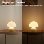 Mushroom Lamp Table Lamp for Bedroom,Desk Bedside Small Lamps for Living Room Night Stands,Mushroom Decor Cute Mini Modern Mid Century Lamps,Unique Aesthetic Home Living Room Decor (Cream)