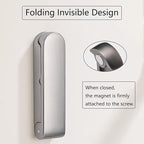 4Pcs Folding Coat Hooks, Zinc Alloy Folding Wall Hook for Hanging Coat Scarf Hat Robe Key Purse, Foldable Invisible Hook with Screws (Silver)