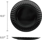 TP 6-Piece Melamine Plates Set, 10.5-Inch Reusable Dinner Plates for Picnic, Party, BBQ & Camping, Dishwasher Safe Lightweight Tableware, Black