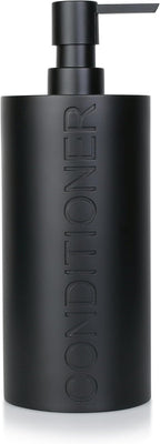 Matte Black Conditioner Dispenser Luxurious Refillable Pump Bottle with Black Resin Pump and Embossed Text, Durable Design for Bathroom and Shower