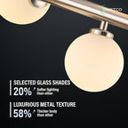 16-Light Globe Sputnik Chandelier, Mid Century Modern Light Fixture Over Table, Nickel Linear Chandeliers for Dining Room and Kitchen Island (Milk White Glass Bubble Shades, 40 Inch)