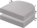 idee-home Outdoor Chair Cushions Set of 2, Thick 19" x 19" x 3" Patio Chair Cushions for Outdoor Furniture Waterproof with Ties, Seat Cushion, Chair Pads Dining Chair Grey