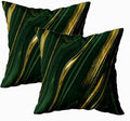 CAPSCEOLL Green Gold Throw Pillow Covers,Modern Abstract Art Painting Throw Pillows for Couch,Green Pillow Covers 20X20 Inch 2 Pcs Square Cushion Cover Gift for Couch Sofa