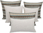 Large Kilim Throw Pillow Covers Turquoise and Black - 22 x 22 Inches Decorative Pillows, Retro Room Decor for Couch, Bohemian Square Case for Farmhouse, Southwestern, Middle Eastern
