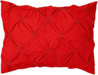 COTTON STICH Pinch Pleated Standard Pillow Shams Set of 2 Red 600 Thread Count Super Soft Red Pinch Pillow Shams Standard 20" x 26" Size 100% Egyptian Cotton Decorative Pillow Covers Set