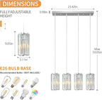 Chrome Pendant Lighting Modern Pendant Light, Mini Crystal Chandeliers,Adjustable Pendant Light Fixture for Kitchen Island Dinning Room Corridor Bedroom…(Gold 4-Light)