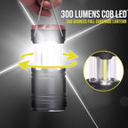 Lichamp 4 Pack Lantern Camping Essentials Lights, Battery Powered Collapsible Lanterns Flashlights with Red Strobe/SOS, Magnetic Base, for Power Outages, Hurricane, Tent Lights for Emergency