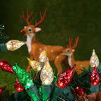 Red White and Green Christmas Lights Outdoor Faceted C5 70 LED