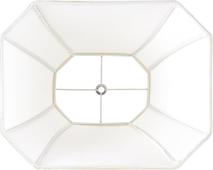 GO&SO Square Cut Corner Lampshade Spider, 8x14x11 Inch Medium Beige Cream Table Lamp Shade,Natural Fabric Easy Assembly (Single), Modern Lamp shade for Floor Lamps Replac Bedroom Lamp Decor