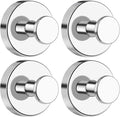 Suction Cup Hooks for Towels Robes, Heavy Duty Bathroom Shower Hooks Stainless Steel, No Drill on Smooth Wall,Glass,Mirror, Tile in Bedroom Kitchen to Hang Swimsuit Washcloths (4, Chrome)