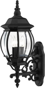 3 Lt Textured Black Outdoor Wall Lantern 7524-14