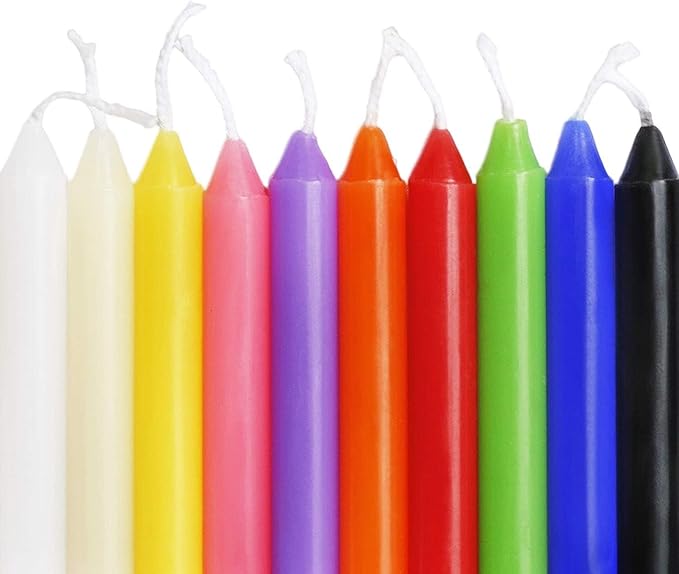 100pcs Multicolored Taper Candles 4 inch Dripless - Unscented and Smokeless -Paraffin Wax with Cotton Wicks-for Birthdays Weddings Holiday Emergency (100pack)