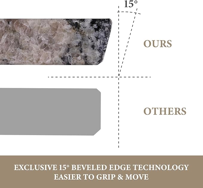 Koville Brazilian Natural Marble Cutting Board for Kitchen, 16x12inch Large Hand Crafted Marble Slab for Cheese, Charcuterie, Pastry Board - Wedding Gift, House Warming Gift