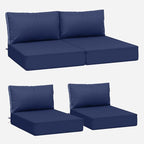AAAAAcessories Outdoor Deep Seat Cushions, Waterproof, Fade-Resistant Patio Furniture Replacement Cushions, 24" x 24" x 5" + 24" x 13.5", Set of 4, Navy Blue