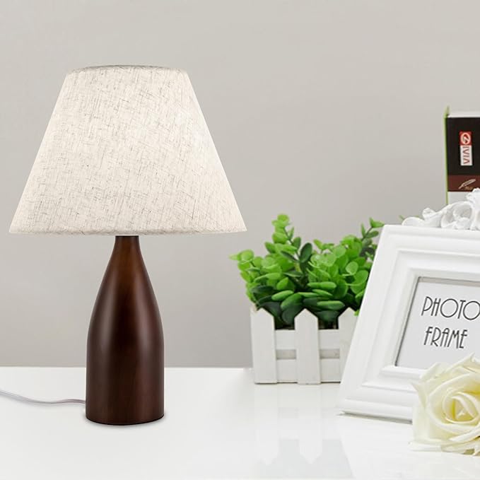 Eapmic Table Lamp,Bedside End Table Lamp Traditional Nightstand Desk Lamp Geometric Lamp with Shade for Living Bedroom Office(Modern,Style 2)