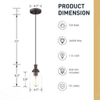 zeyu 1-Light Farmhouse Pendant Light, Modern Hanging Pendant Lighting with Clear Glass Shade, Oil Rubbed Bronze Finish, ZG33M1L ORB