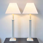 2 Pack 4"×9" × 8.3”inches Spider Small Square Lampshades for Wall Lamps Table Lamps Floor Lamps-Wall Mount Lamp Shade White Texture Lampshades Replacement for Bedroom By GO&SO