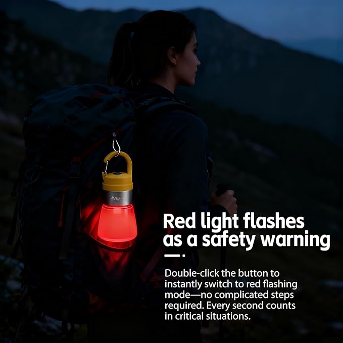 NxyznmqlCamping Essentials, Rechargeable Waterproof LED Color Changing Light, Waterproof Portable Light with Bottle Adapter, Outdoor Emergency Light (Yellow)