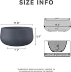 Kante 15.7" Dia Round Concrete Planter, Cement Plant Pots with Drainage Hole and Rubber Plug for Outdoor Indoor Garden Home, Modern Curvaceous Design, Dark Gray